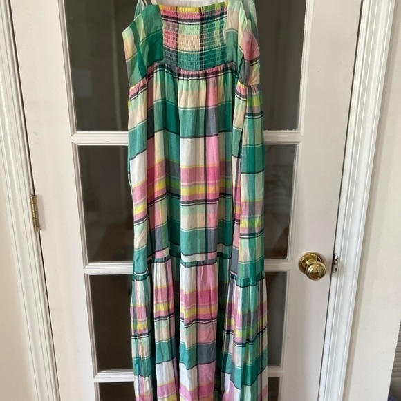 Loft Plaid Strappy Tiered Maxi Pocket Dress  - Size XSP - Picture 7 of 10